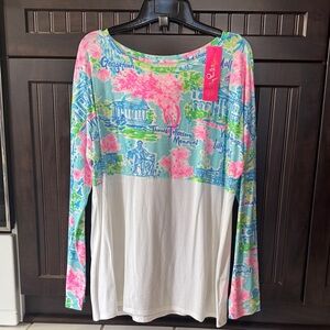 Lilly Pulitzer Long Sleeve Women's Top w Washington DC monuments. Original tag.